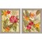 Coral Tropical Floral by Silvia Vassileva, 2 Piece Rustic White Framed Art Set